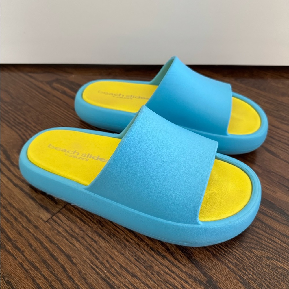 Women’s J Slides Beach slides blue and yellow